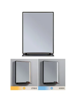 LED zrcadlo s osvětlením Miro IP44 měnitelná bílá 230V 11W zrcadlo/černá mat - PAULMANN Víkendová Akce