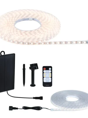 LED pásek solární vč. dálkový ovladač 10m IP44 3,2W 28lm/m 60 LEDs/m 3000K - PAULMANN Víkendová Akce