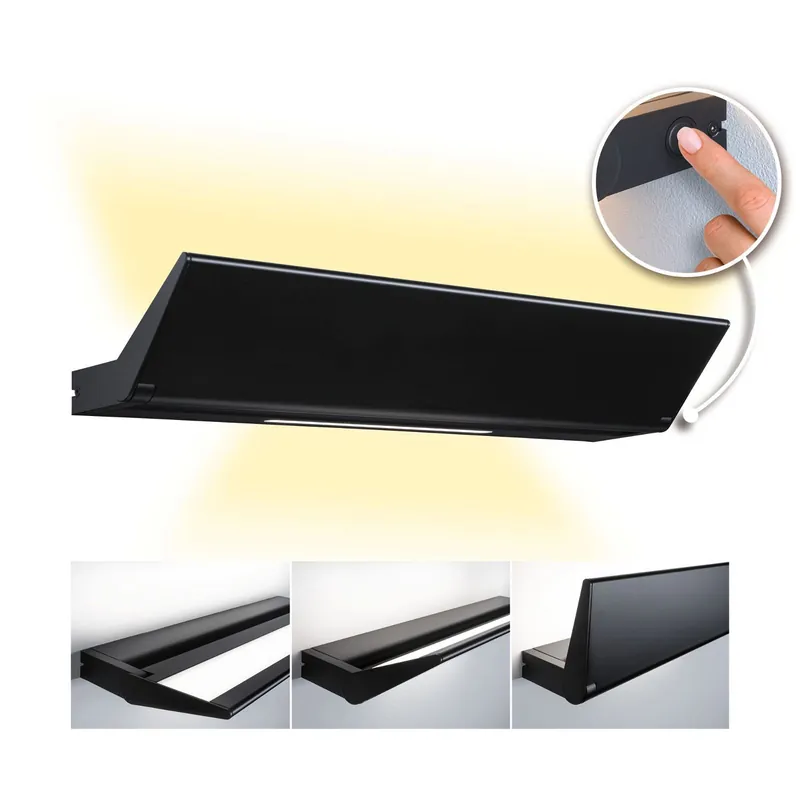 Zlevněný LED nástěnné svítidlo 3-krokové-stmívatelné Ranva 2700K / 230V 13 / 1x2W stmívatelné černá mat - PAULMANN