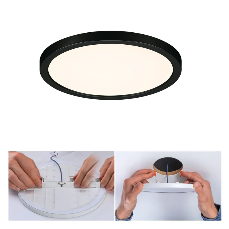 Zlevněný VariFit LED vestavné svítidlo Areo IP44 kruhové 175mm 3000K černá - PAULMANN