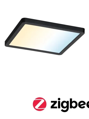 Značkový UKONČENA VÝROBA VariFit LED vestavné svítidlo Smart Home Zigbee Areo IP44 hranaté 175x175mm měnitelná bílá černá stmívatelné - PAULMANN