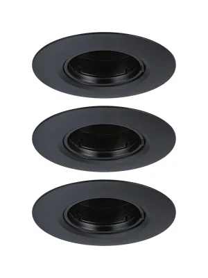 Zlevněný Vestavné svítidlo 3ks-sada nevýklopné kruhové 90mm GU10 max. 3x10W 230V černá - PAULMANN