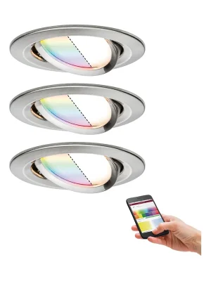 Akce SmartHome Zigbee vestavná svítidla sada LED Coin Nova Plus 3x3,5W RGBW kov kartáčovaný - PAULMANN