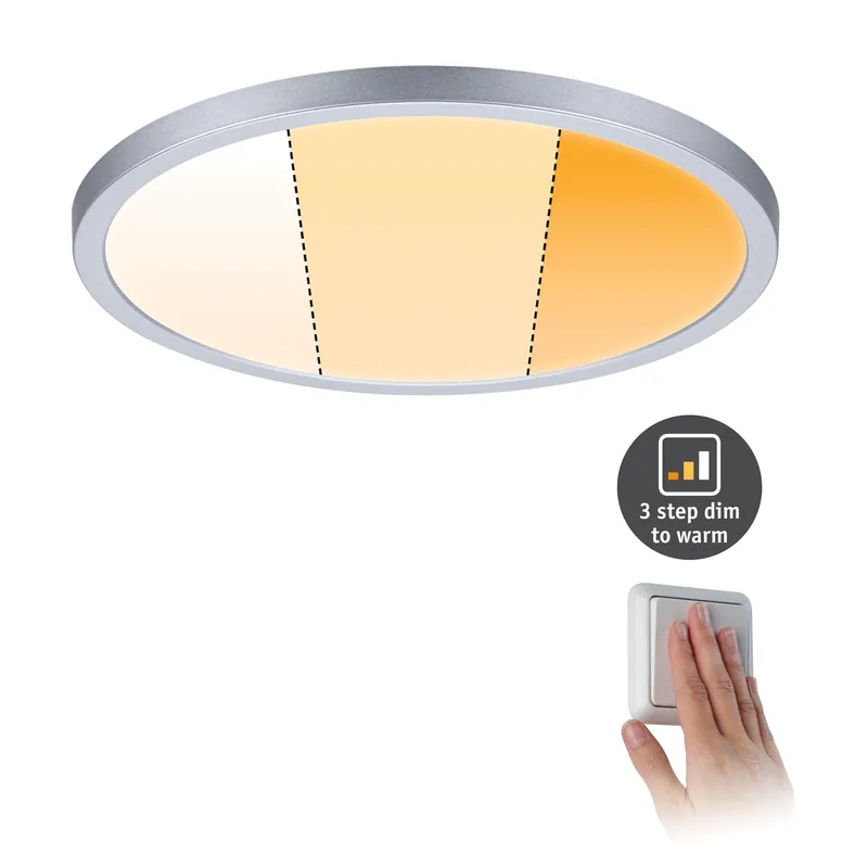 Zlevněný UKONČENA VÝROBA LED vestavné svítidlo Areo VariFit IP44 kruhové 230mm 16W matný chrom WarmDim 3-krokové-stmívatelné - PAULMANN