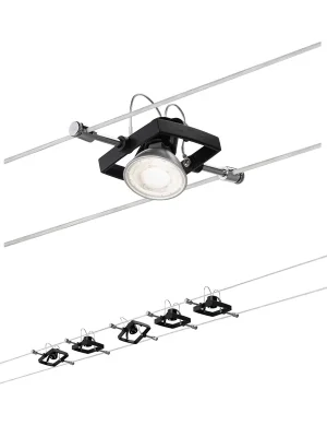 Sezónní Sleva Lankový systém Mac II černá mat 5 spotů bez zdroje světla, max. 10W GU5,3 - PAULMANN