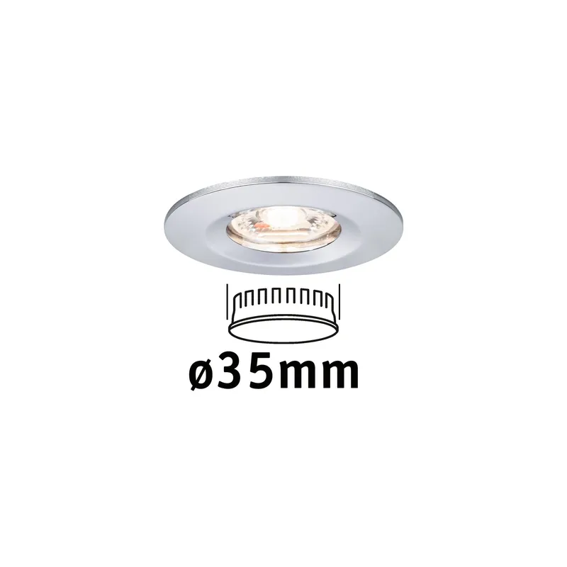 Značkový LED vestavné svítidlo Nova mini nevýklopné IP44 1x4W 2.700K chrom 230V - PAULMANN