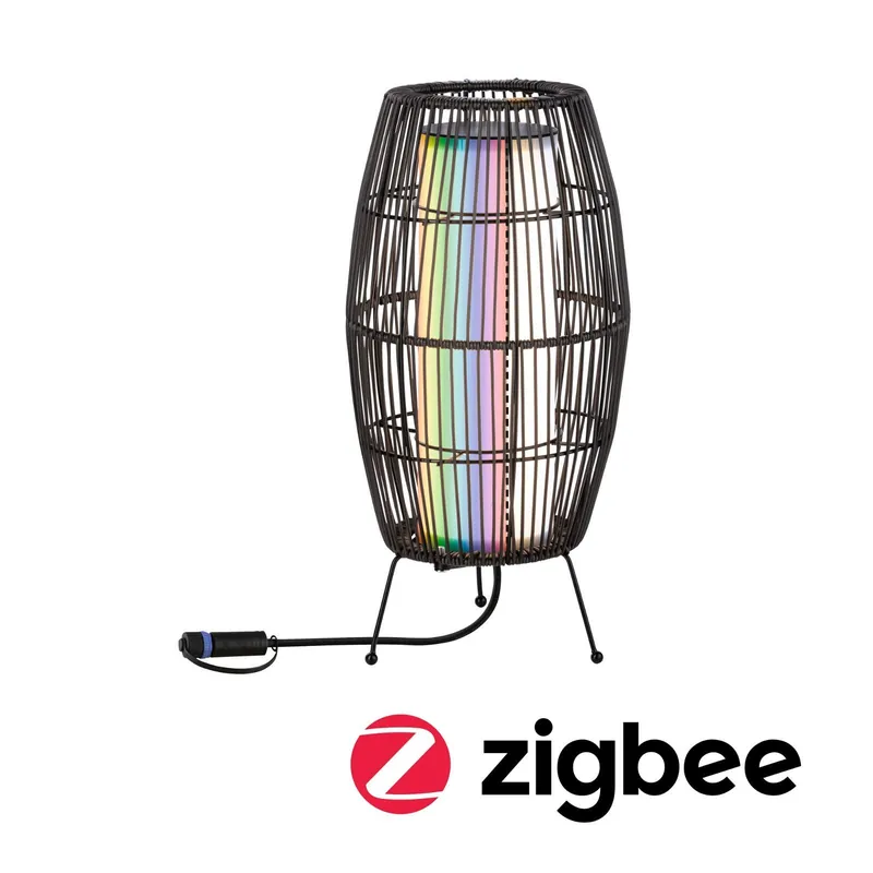 Značkový Plug & Shine LED světelný objekt Smart Home Zigbee Basket IP44 RGBW 3,2W černá - PAULMANN
