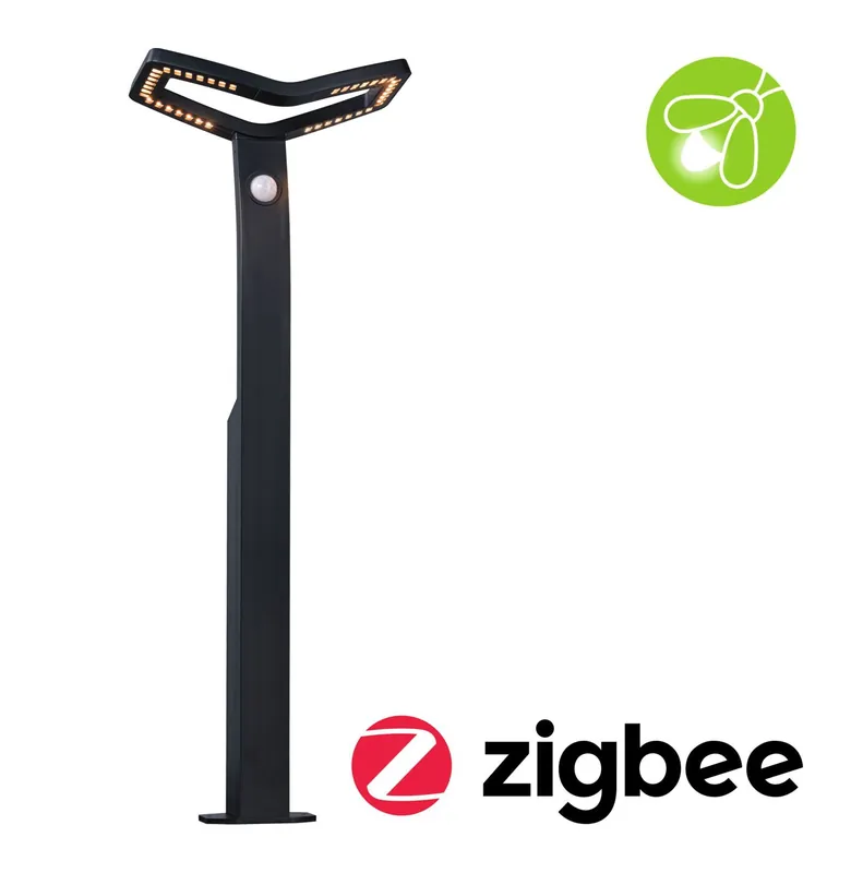 Akce LED stojací svítidlo Smart Home Zigbee 3.0 Alara pohybové čidlo neláká hmyz IP44 hranaté 665mm 3000 - 2200K 10W 230V antracit kov - PAULMANN