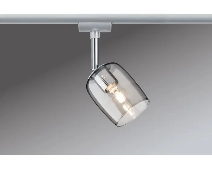 Zlevněný URail spot Blossom matný chrom kouř.sklo max. 10W G9 - PAULMANN