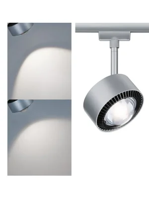 Značkový URail LED lištový spot Aldan spot 8W 4000K stmívatelné 230V matný chrom/černá - PAULMANN