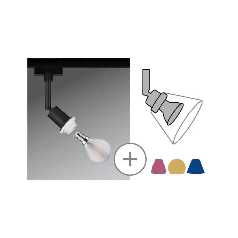 Odeslání Ihned URail DecoSystem Spot max. 20W E14 černý - PAULMANN
