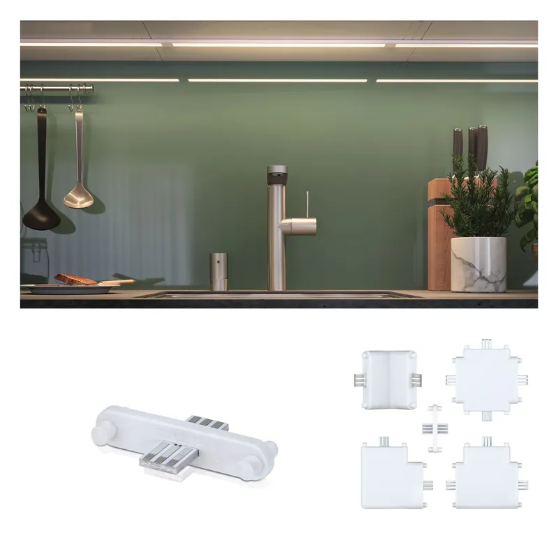 Přímo Od Výrobce Nábytkové svítidlo Clever Connect liniová spojka Border bílá mat/umělá hmota 12V - PAULMANN