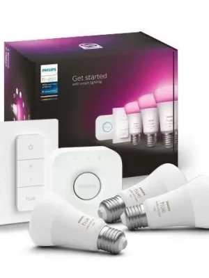 Značkový Hue Bluetooth LED White and Color Ambiance set 3ks žárovek Philips + Hue Bridge můstek + Hue Switch 8719514291355 E27 A60 9W 1100lm 2000-6500K RGB stmívatelné - PHILIPS (929002468804)