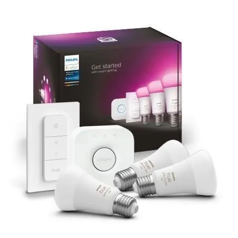 Značkový Hue Bluetooth LED White and Color Ambiance set 3ks žárovek Philips + Hue Bridge můstek + Hue Switch 8719514291355 E27 A60 9W 1100lm 2000-6500K RGB stmívatelné - PHILIPS (929002468804)