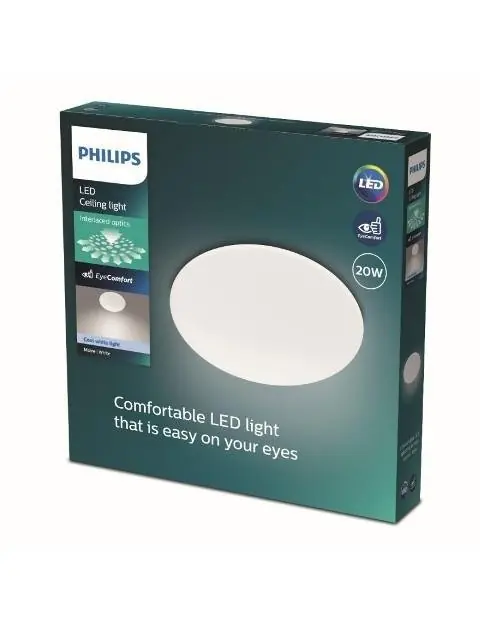 Značkový Moire SVÍTIDLO STROPNÍ LED 20W 2300lm 4000K, bílá - PHILIPS (915005774211)
