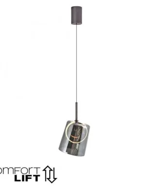 ZULA LED závěsné svítidlo 1 ramenné kov/sklo kouřová barva nastavitelná výška 3000K - PAUL NEUHAUS Levný