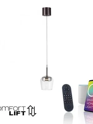 AKCE - LED závěsné svítidlo Q-KON 1-ramenné stříbrná Smart Home s aplikací ZigBee 2700-5000K - PAUL NEUHAUS Autentický