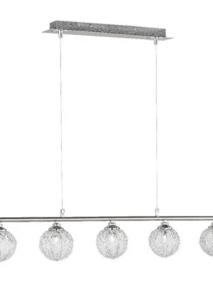 Akce UKONČENA VÝROBA WOMBLE Závěsné svítidlo, 5-ramenné, ocel, drátěné pletivo 3000K - PAUL NEUHAUS