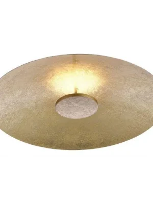 Značkový UKONČENA VÝROBA - PLATE LED stropní svítidlo, imitace plátkového zlata, proti oslnění 3000K - PAUL NEUHAUS